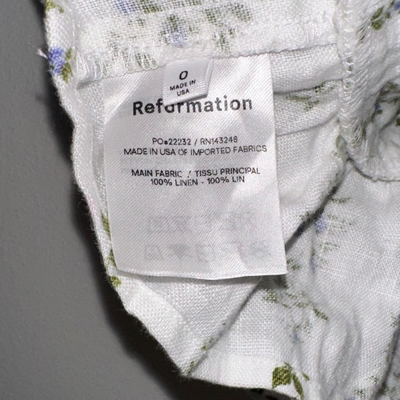 Reformation Barton Top, Sz0, White / Green Floral Corset Lace Ruffle Hem - Picture 5 of 15